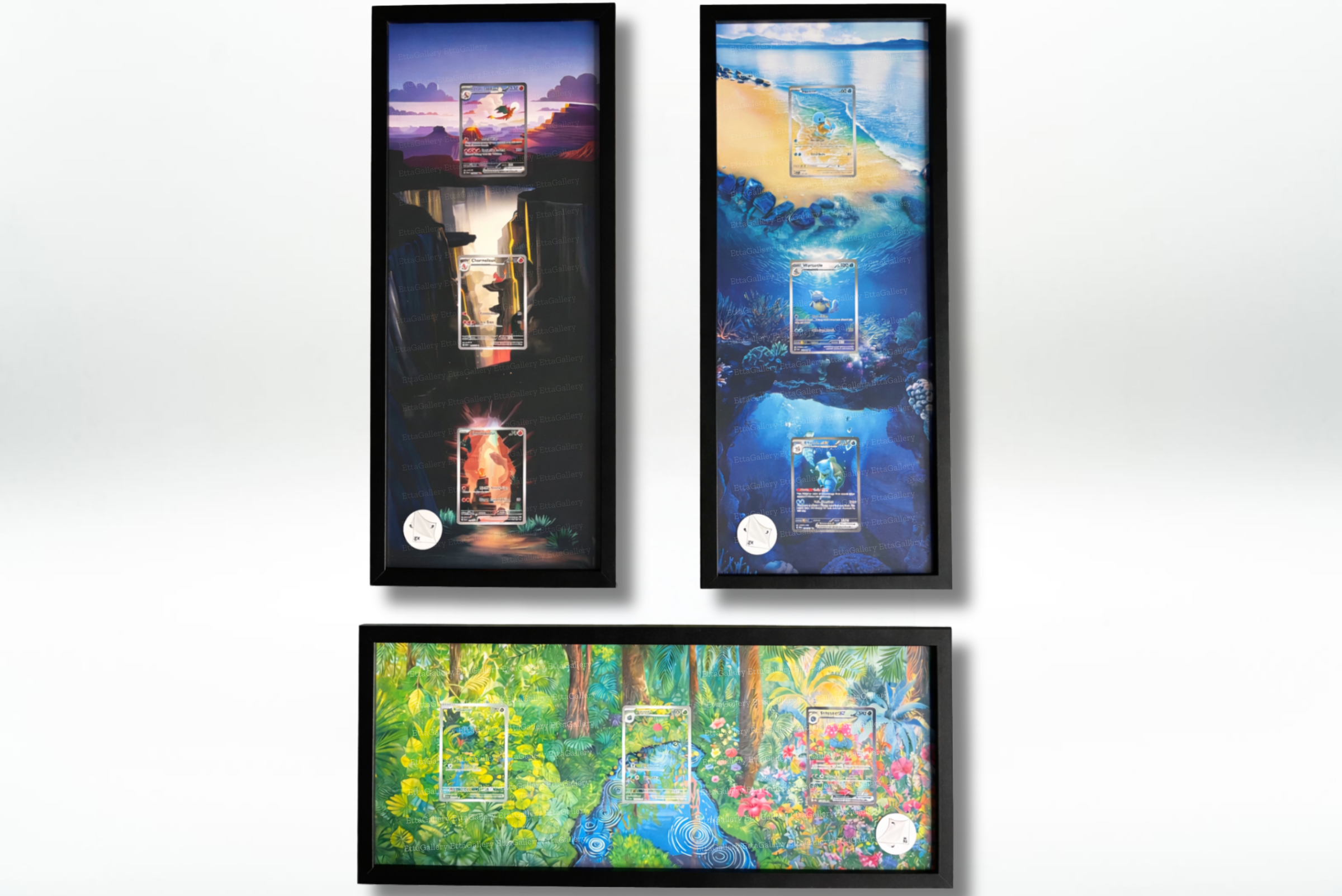 all 151 pokemon cards framed Trio Starter Kanto from 151