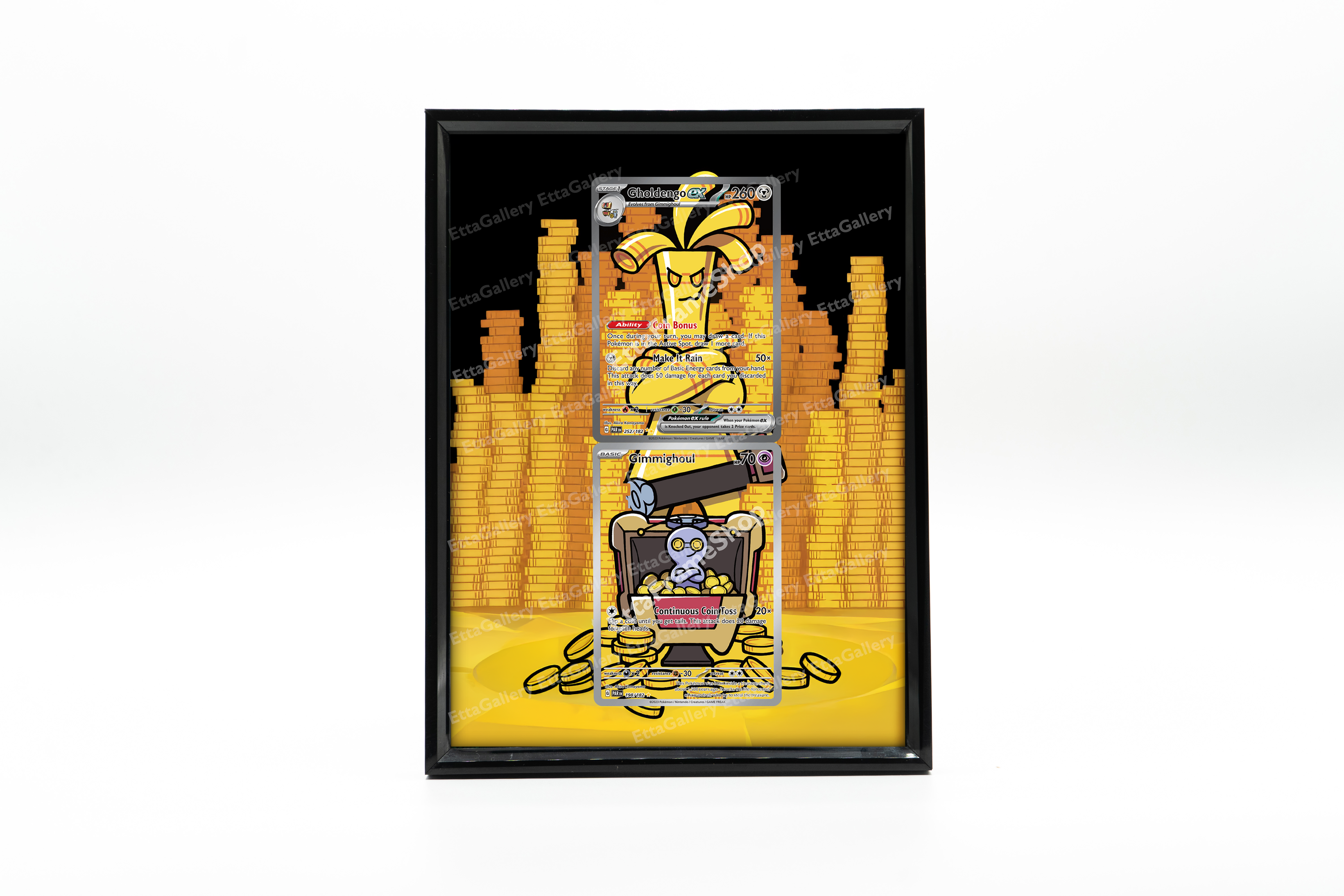 Gholdengo ex and Gimmighoul from Paradox Rift | Display Frame