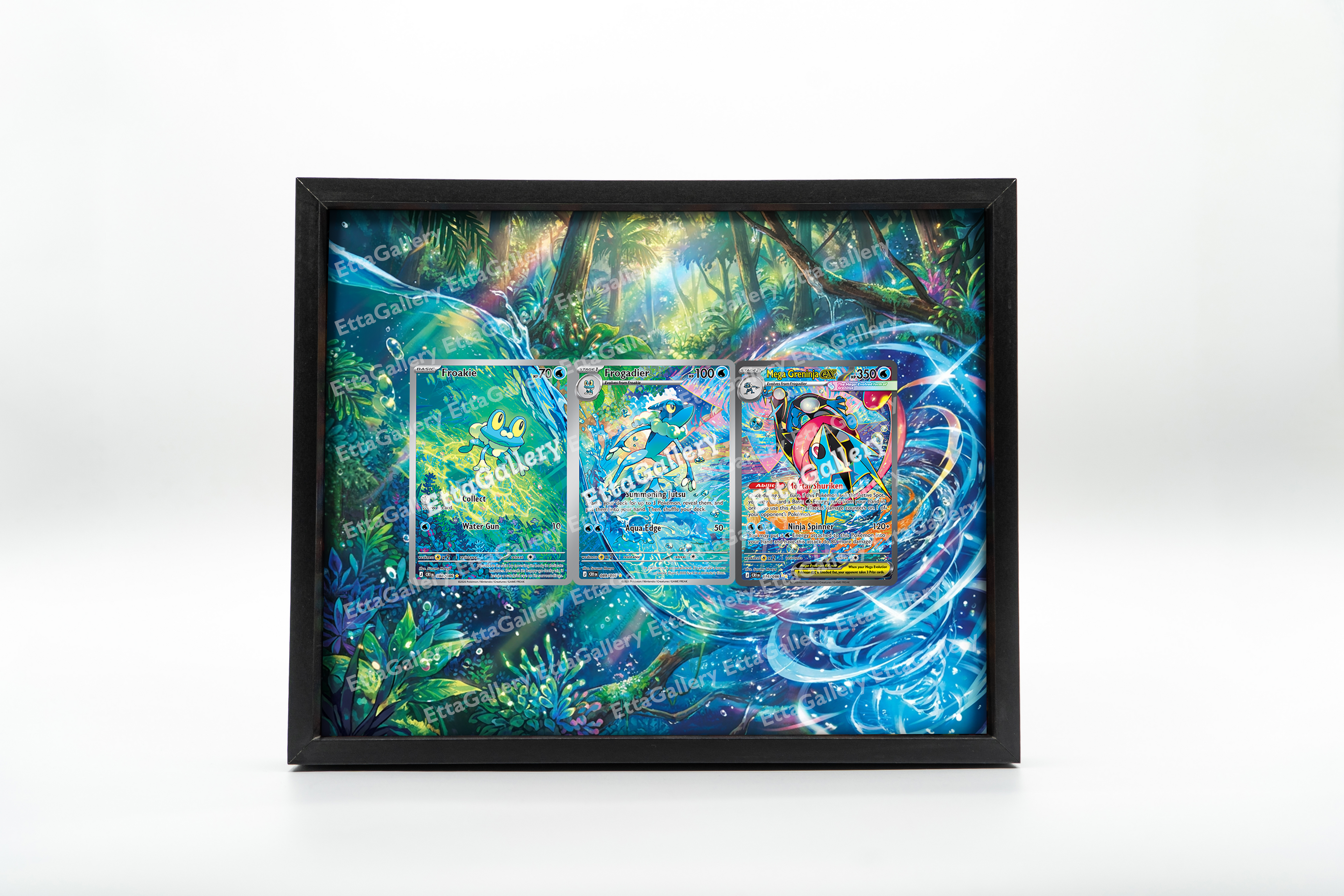 Froakie, Frogadier and Mega Greninja ex from Chaos Rising | Display Frame