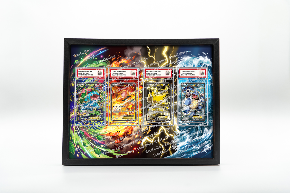 Venusaur EX, Charizard EX, Pikachu EX e Blastoise EX da XY Black Star Promos | Cornice Espositiva
