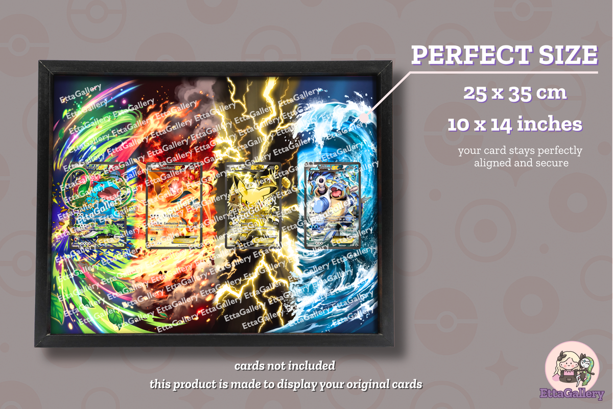 Venusaur EX, Charizard EX, Pikachu EX e Blastoise EX da XY Black Star Promos | Cornice Espositiva