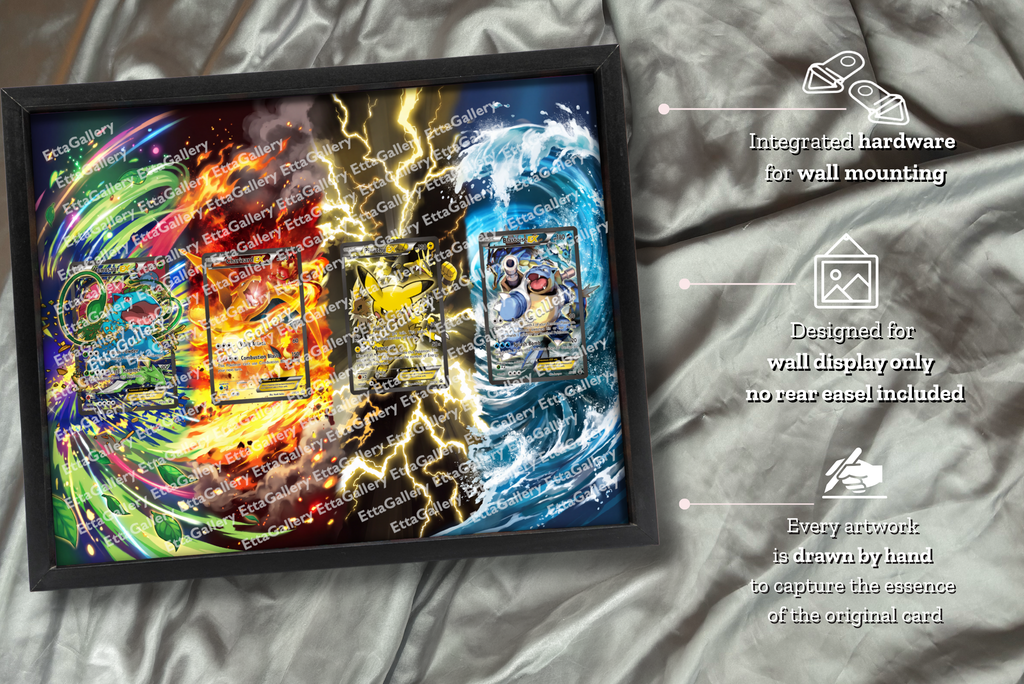 Venusaur EX, Charizard EX, Pikachu EX e Blastoise EX da XY Black Star Promos | Cornice Espositiva