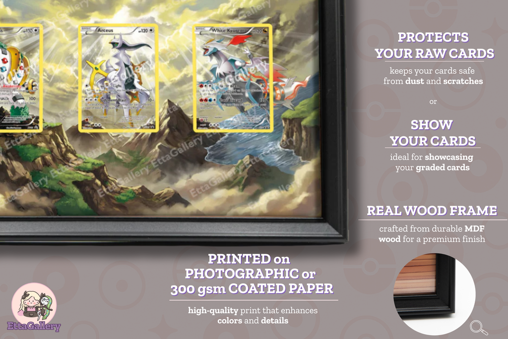 Regigigas, Arceus and White Kyurem from XY Promo | Display Frame
