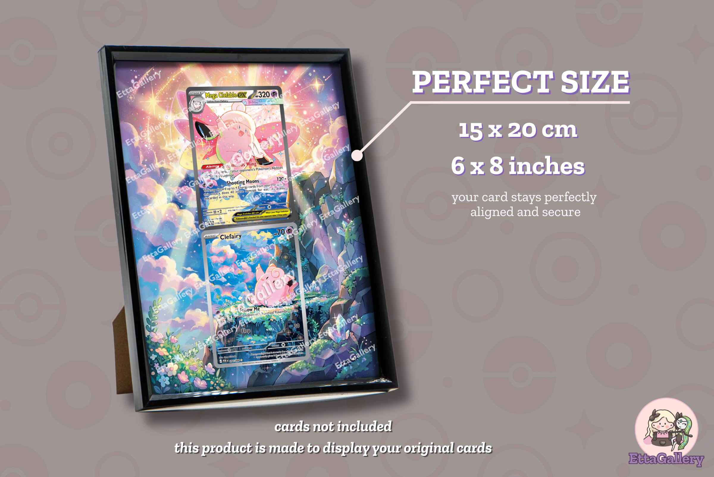 Clefairy and Mega Clefable ex from Perfect Order | Display Frame