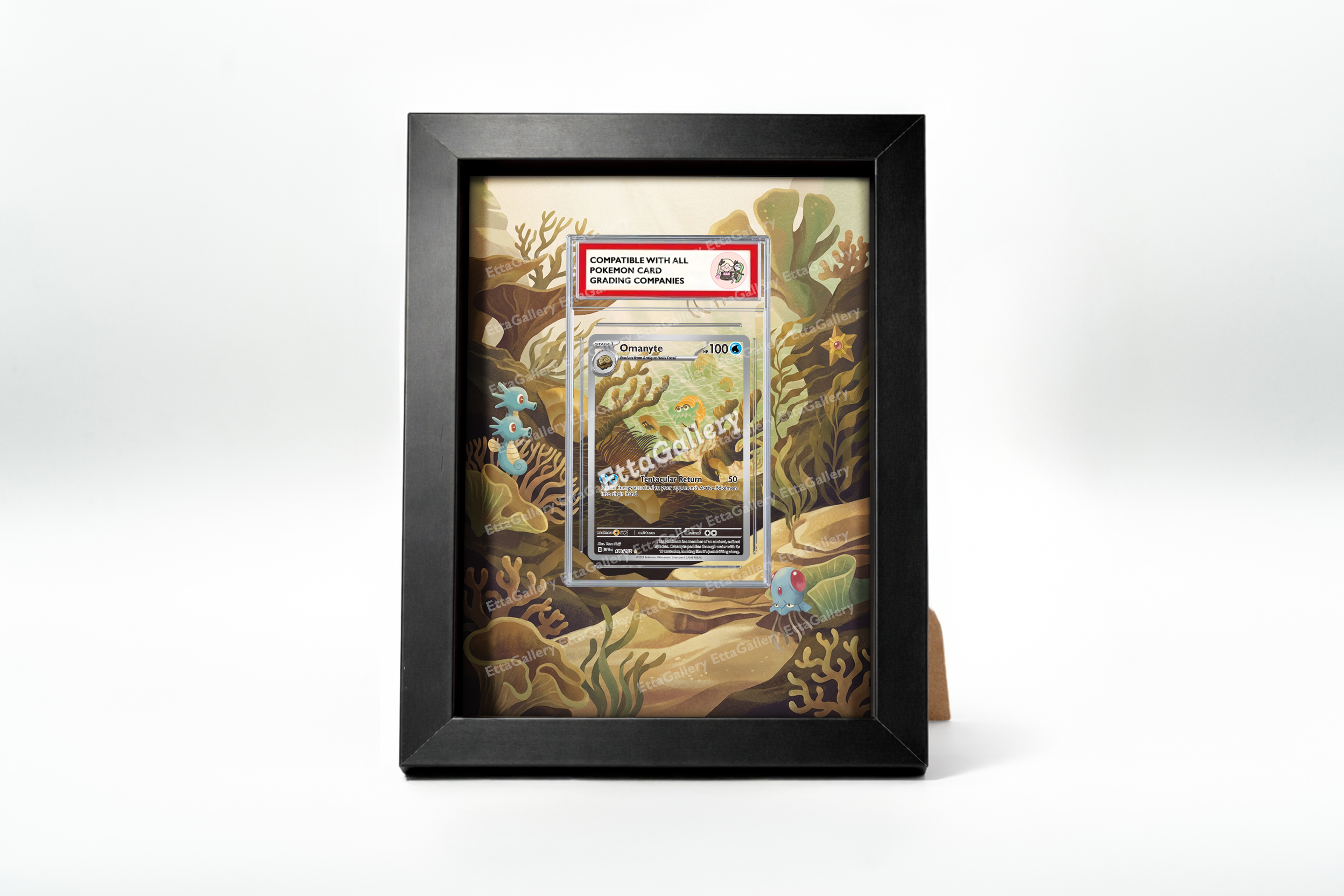 framed 151 pokemon cards Omanyte from 151