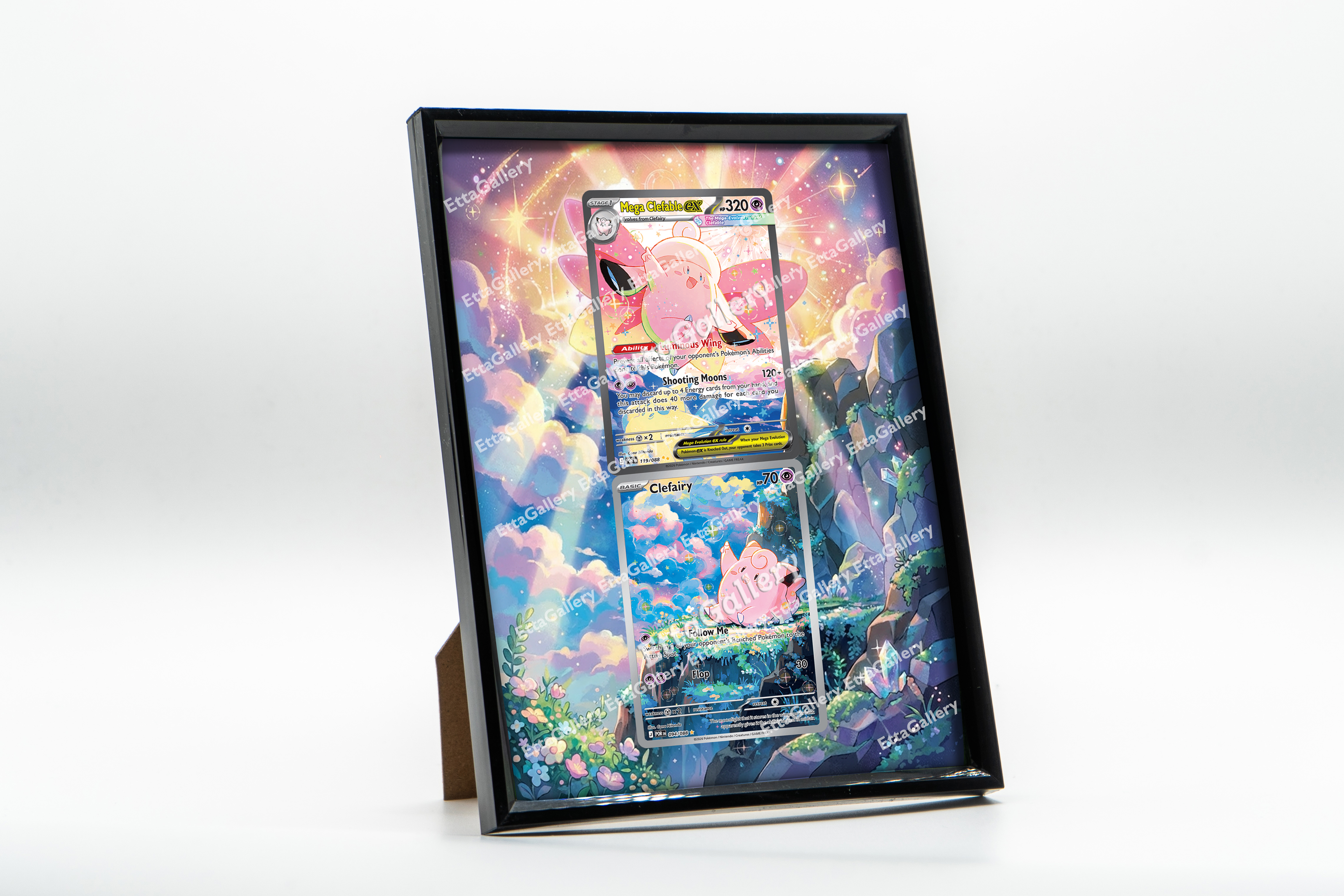 Clefairy and Mega Clefable ex from Perfect Order | Display Frame