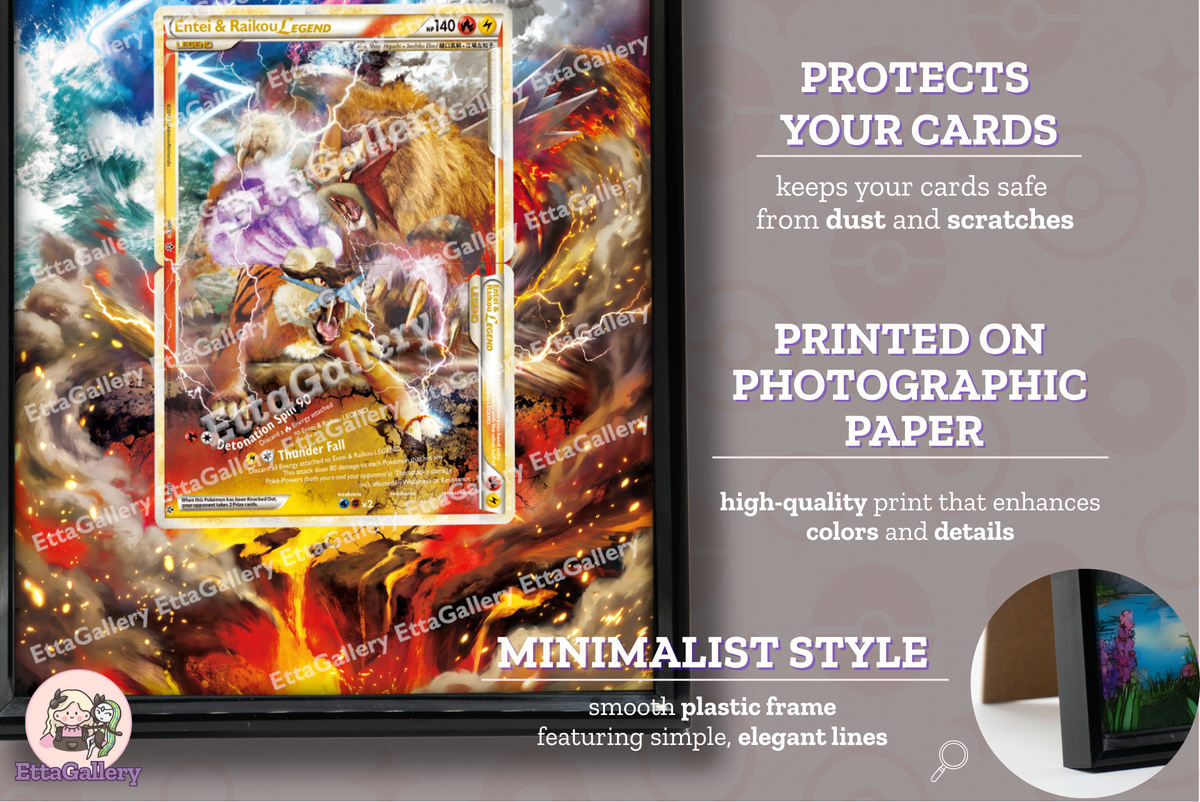 Entei and Raikou Legend from Unleashed | Display Frame
