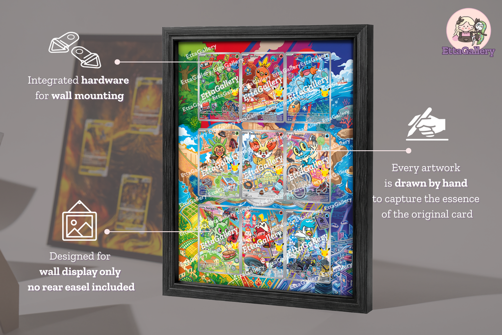 Primi Compagni d'Avventura - Serie 3 - Full Set (30° Anniversario) da Megaevoluzione Promo | Cornice Espositiva