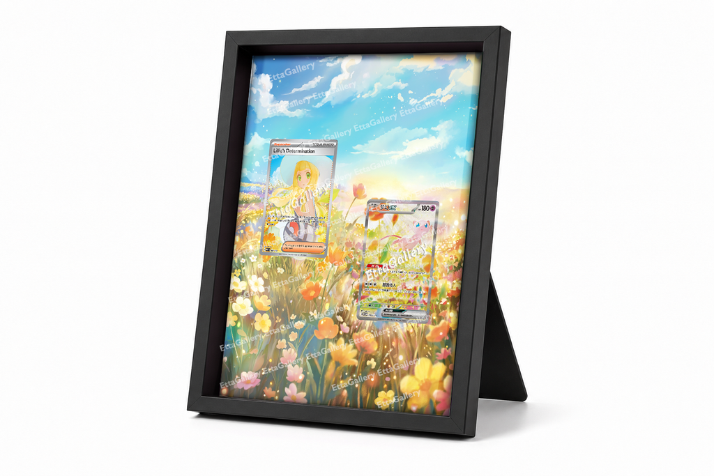 Lillie's Determination and Mew ex from Mega Evolution /Scarlet and Violet Promo SV-P | Display Frame