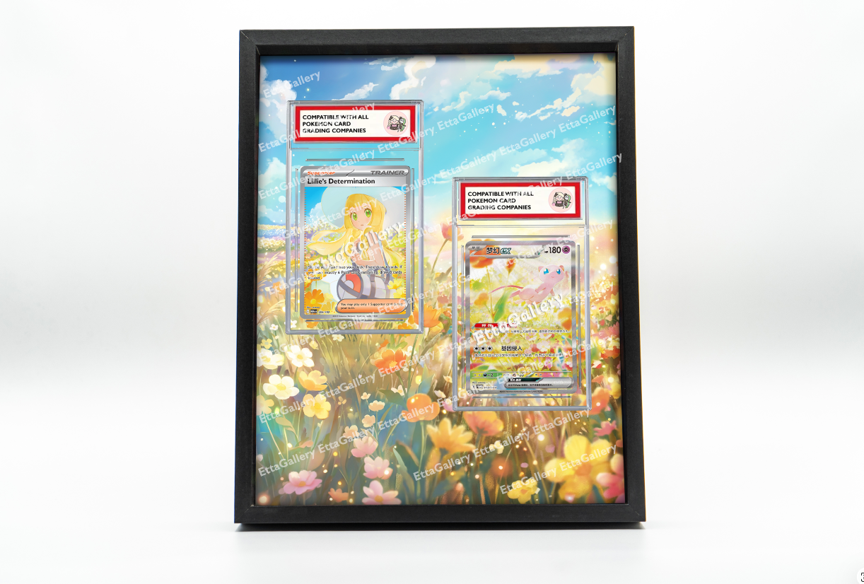 Lillie's Determination and Mew ex from Mega Evolution /Scarlet and Violet Promo SV-P | Display Frame