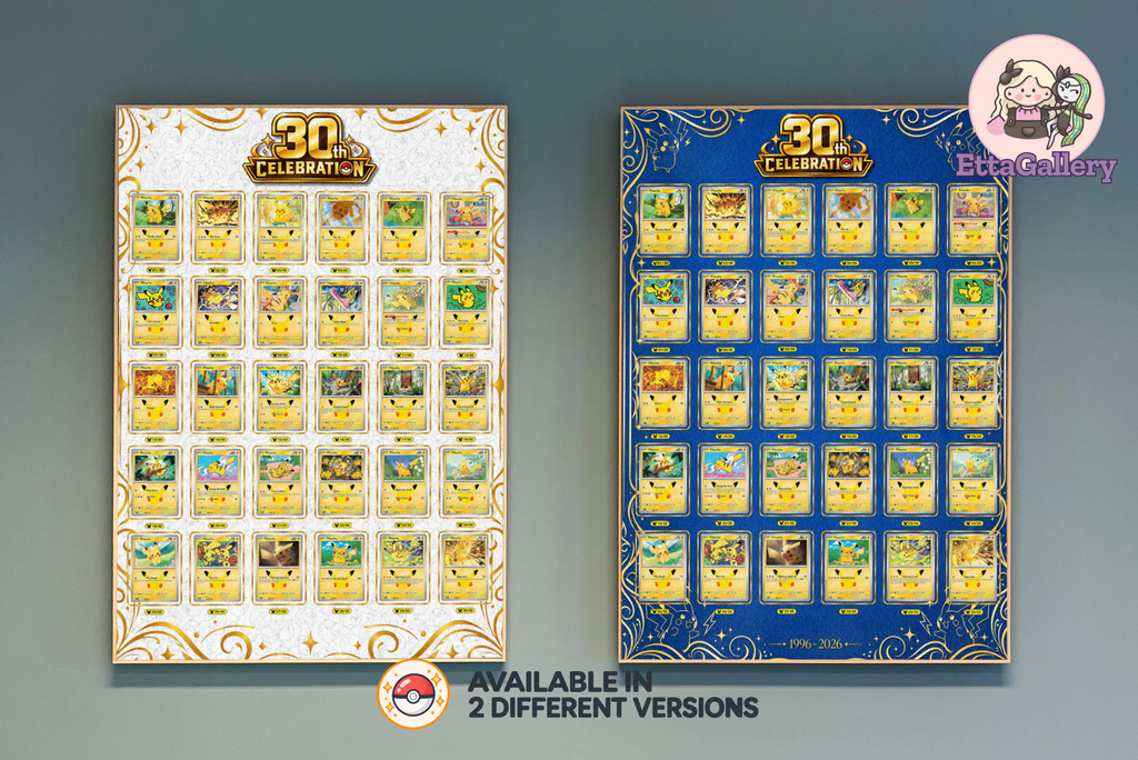 Pikachu Set Completo da 30esimo Anniversario (28x20 pollici | 70x50 cm) | Illustrazione Espansiva Poster (Digitale)