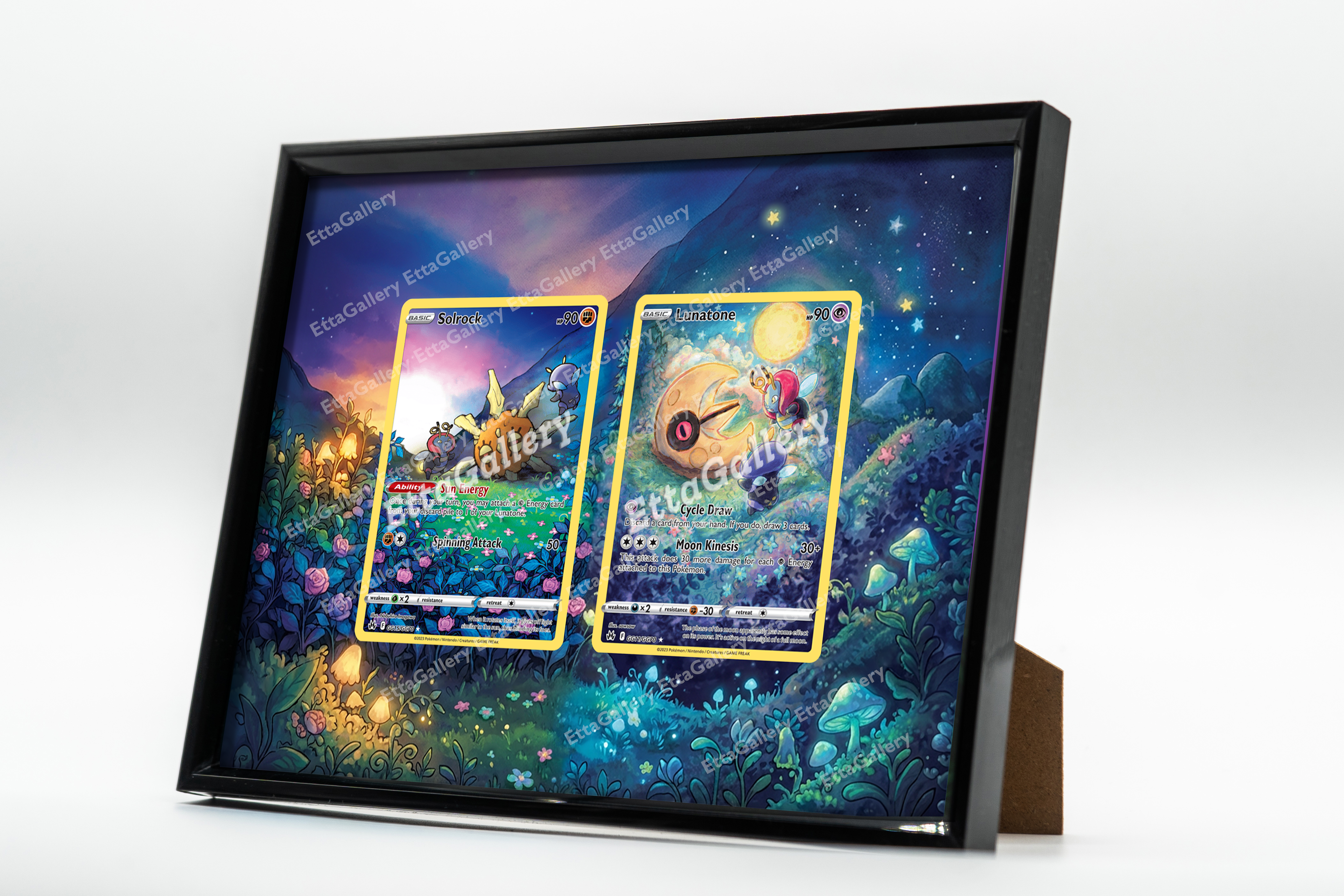 Solrock and Lunatone from Crown Zenith | Display Frame