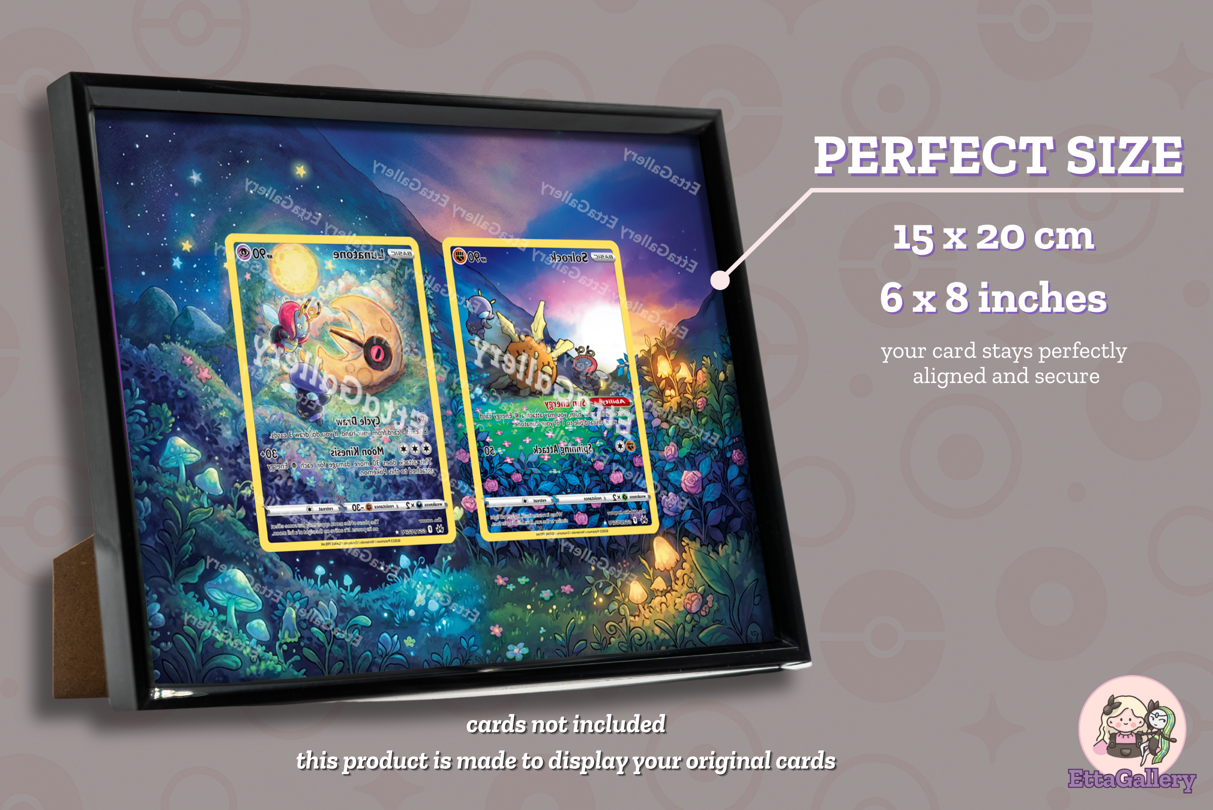 Solrock and Lunatone from Crown Zenith | Display Frame