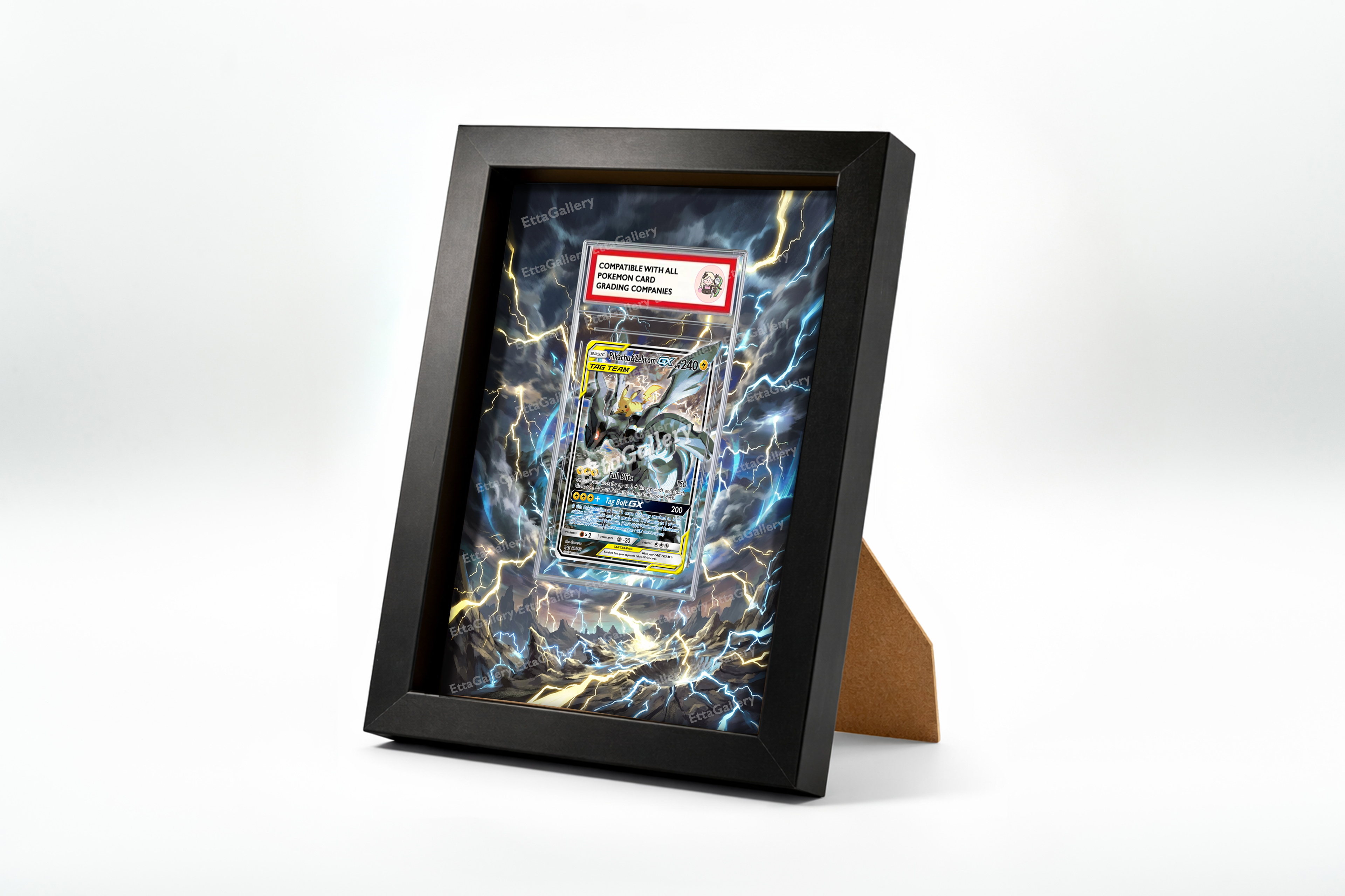 150 pokemon cards framed Pikachu & Zekrom GX from SM Promo